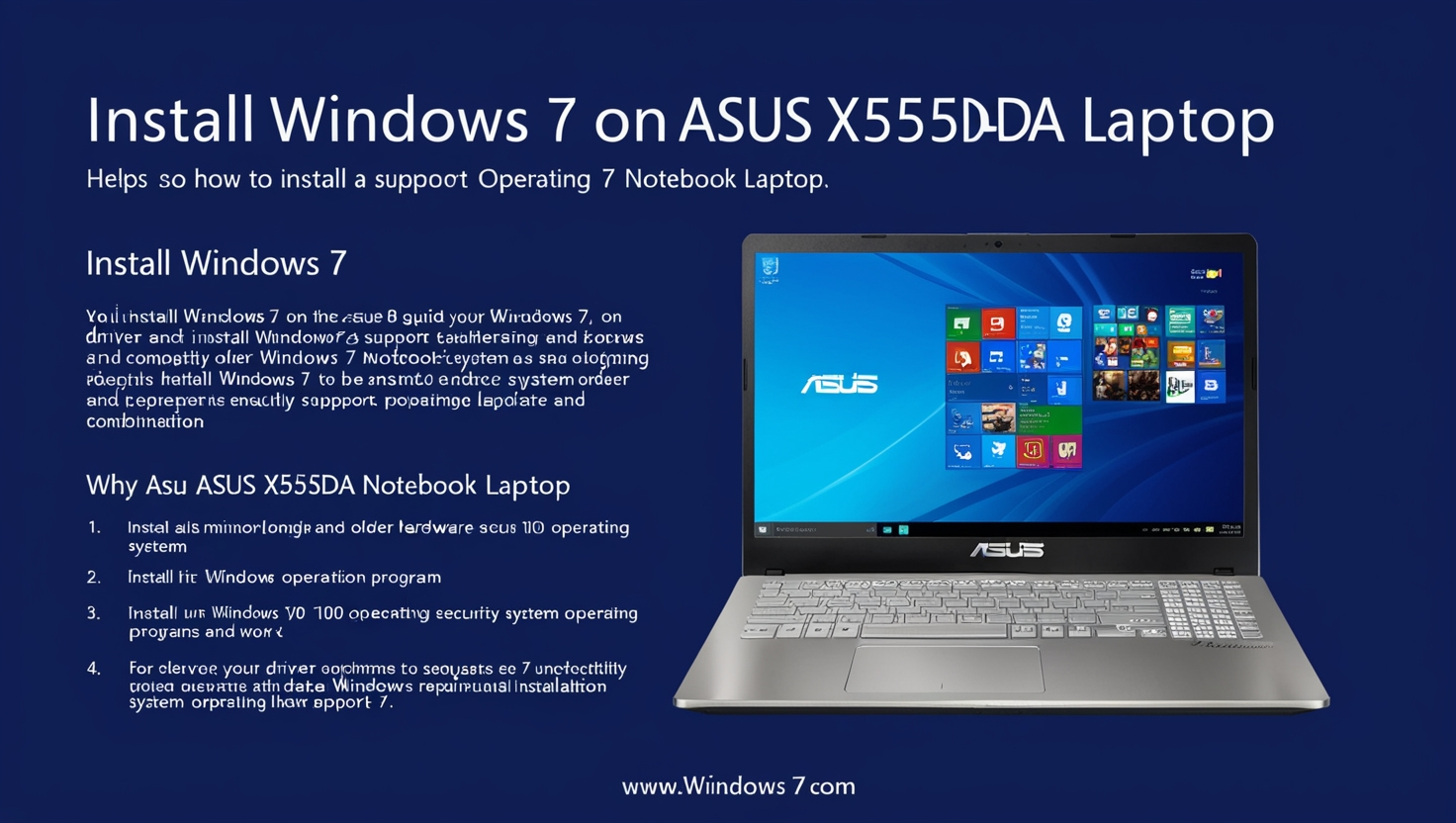 Install Windows 7 on Asus x555da Notebook Laptop