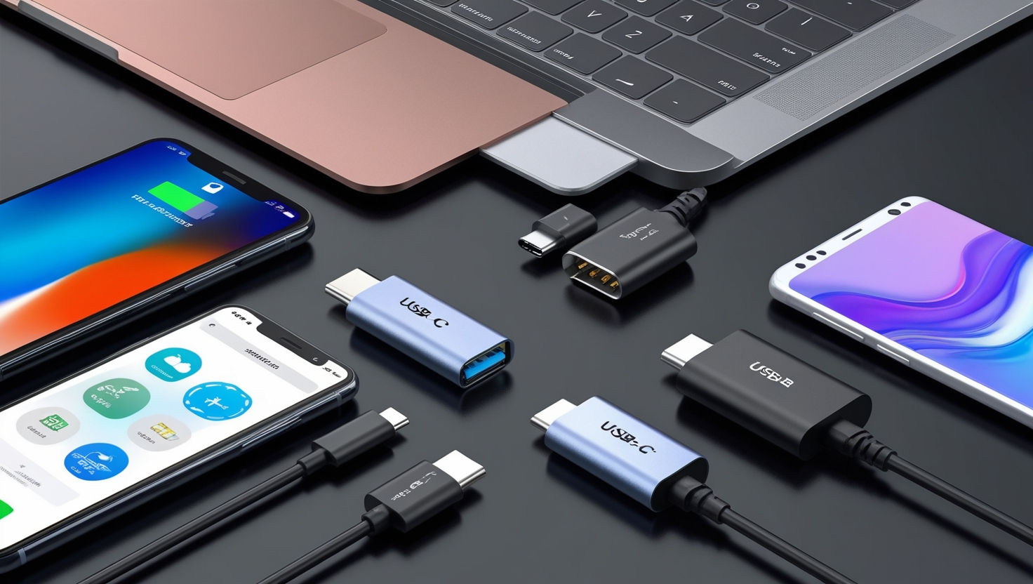 USB C to USB and USB C Adapter